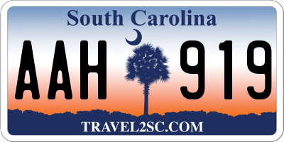 SC license plate AAH919