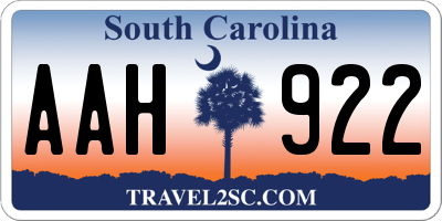 SC license plate AAH922