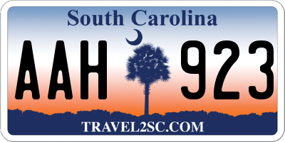 SC license plate AAH923