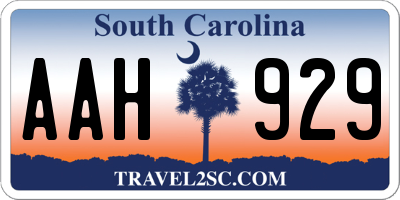 SC license plate AAH929