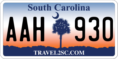 SC license plate AAH930