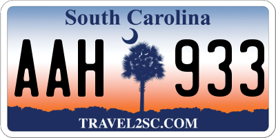 SC license plate AAH933