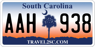 SC license plate AAH938