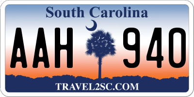 SC license plate AAH940