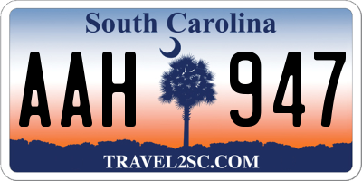 SC license plate AAH947