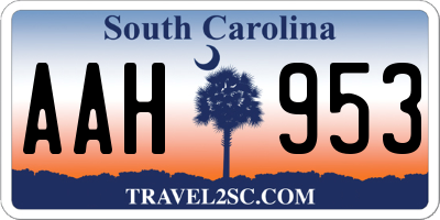 SC license plate AAH953