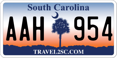 SC license plate AAH954