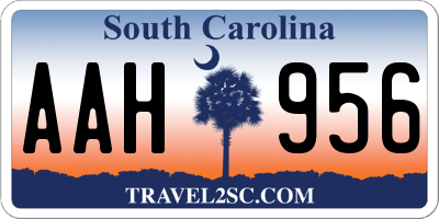 SC license plate AAH956