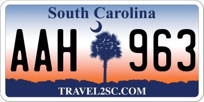 SC license plate AAH963