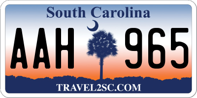 SC license plate AAH965