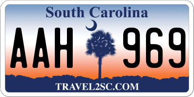 SC license plate AAH969