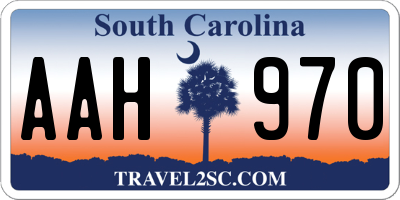 SC license plate AAH970