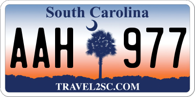 SC license plate AAH977