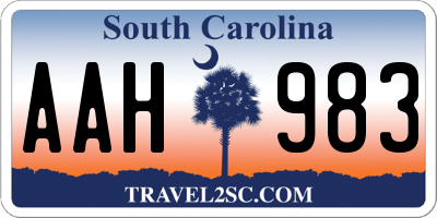 SC license plate AAH983