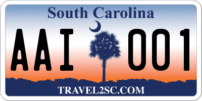 SC license plate AAI001