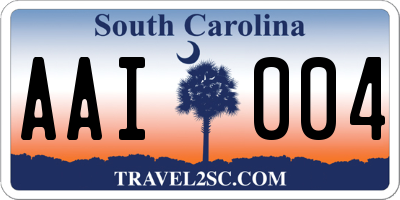 SC license plate AAI004