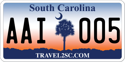 SC license plate AAI005