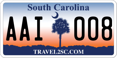 SC license plate AAI008