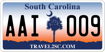 SC license plate AAI009