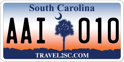 SC license plate AAI010