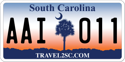 SC license plate AAI011