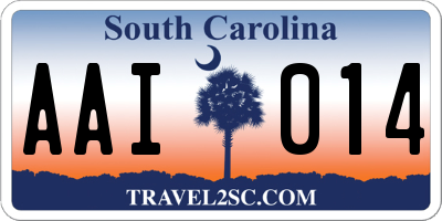 SC license plate AAI014