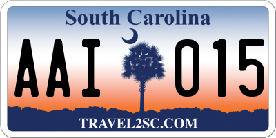 SC license plate AAI015