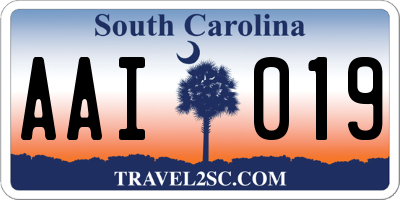 SC license plate AAI019