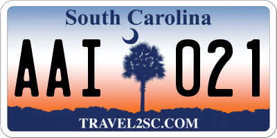 SC license plate AAI021