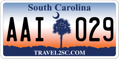 SC license plate AAI029