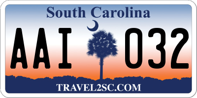 SC license plate AAI032