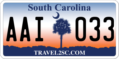 SC license plate AAI033