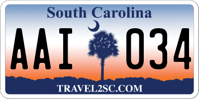 SC license plate AAI034