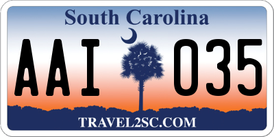 SC license plate AAI035