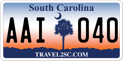 SC license plate AAI040