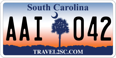 SC license plate AAI042