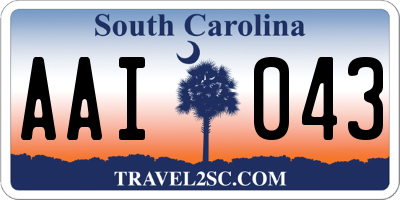 SC license plate AAI043