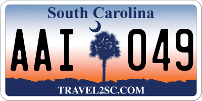 SC license plate AAI049