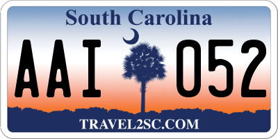 SC license plate AAI052