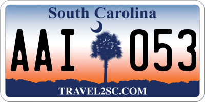 SC license plate AAI053