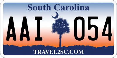 SC license plate AAI054