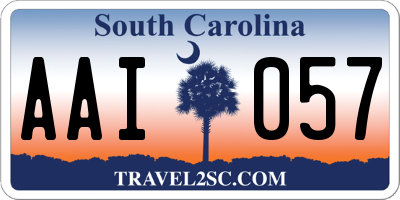 SC license plate AAI057