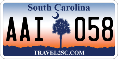 SC license plate AAI058