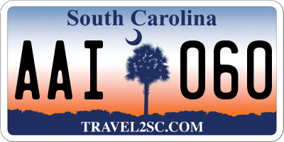 SC license plate AAI060