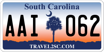 SC license plate AAI062