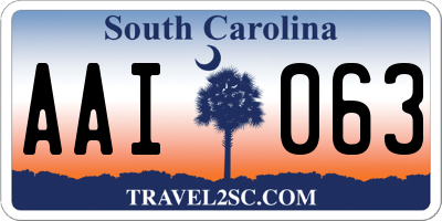 SC license plate AAI063