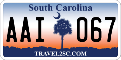 SC license plate AAI067