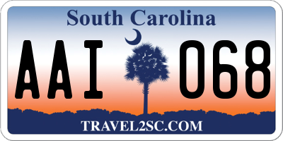 SC license plate AAI068