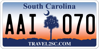 SC license plate AAI070