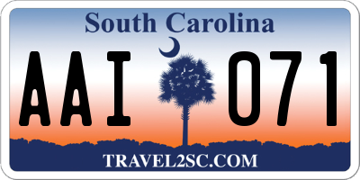 SC license plate AAI071